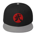 Warrior Kanji 武 (Bu) Flat Bill embroidered snapback hat, product image 6