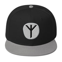 Algiz Rune embroidered snapback hat, product image 6