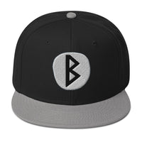 Berkano Rune embroidered snapback hat, product image 6