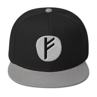 Fehu Rune embroidered snapback hat, product image 6