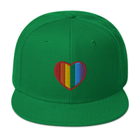 Gay Pride Rainbow Colors Heart Embroidered Flat Bill Cap embroidered snapback hat, product image 30