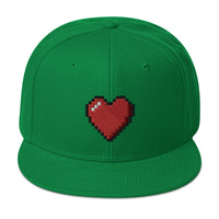 Retro 8 Bit Video Game Pixelated Heart Embroidered Flat Bill Cap embroidered snapback hat, product image 30