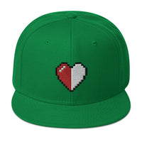 Retro 8 Bit Video Game Pixelated Half Life Heart Embroidered Flat Bill Cap embroidered snapback hat, product image 30