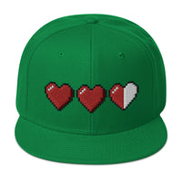 3 Heart Meter Retro 8 Bit Video Game Pixelated Embroidered Flat Bill Cap embroidered snapback hat, product image 30