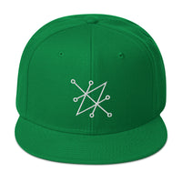 White Sigil of Fallen Angel Azazel Occult Symbol Embroidered Flat Bill Cap embroidered snapback hat, product image 29