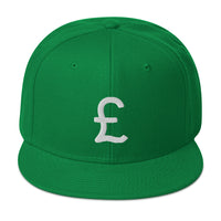 The British Pound Sterling Symbol Money Currency Embroidered Flat Bill Cap embroidered snapback hat, product image 29