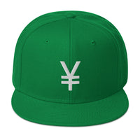 The Yen and Yuan Sign of Money Currency Embroidered Flat Bill Cap embroidered snapback hat, product image 29