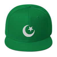Star and Crescent Moon Ancient Symbol Embroidered Flat Bill Cap embroidered snapback hat, product image 29