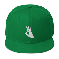 Okay Sign Hand Gesture Symbol Embroidered Flat Bill Cap embroidered snapback hat, product image 29