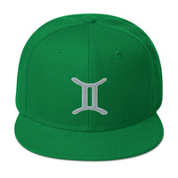 Zodiac Sign Gemini Embroidered Flat Bill Cap embroidered snapback hat, product image 29