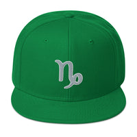 Zodiac Sign Capricorn Embroidered Flat Bill Cap embroidered snapback hat, product image 29