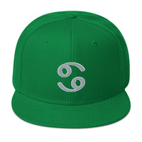 Zodiac Sign Cancer Embroidered Flat Bill Cap embroidered snapback hat, product image 28