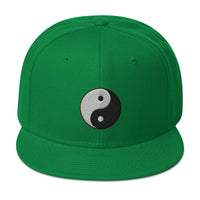Yin and Yang Chinese Symbol Embroidered Flat Bill Cap embroidered snapback hat, product image 29