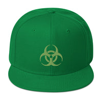 Green Bio Hazard Symbol Warning Sign Embroidered Flat Bill Cap embroidered snapback hat, product image 29