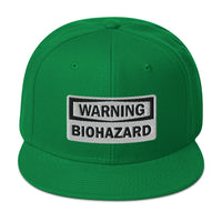 Warning Sign Bio Hazard Zombie Apocalypse Embroidered Flat Bill Cap embroidered snapback hat, product image 29