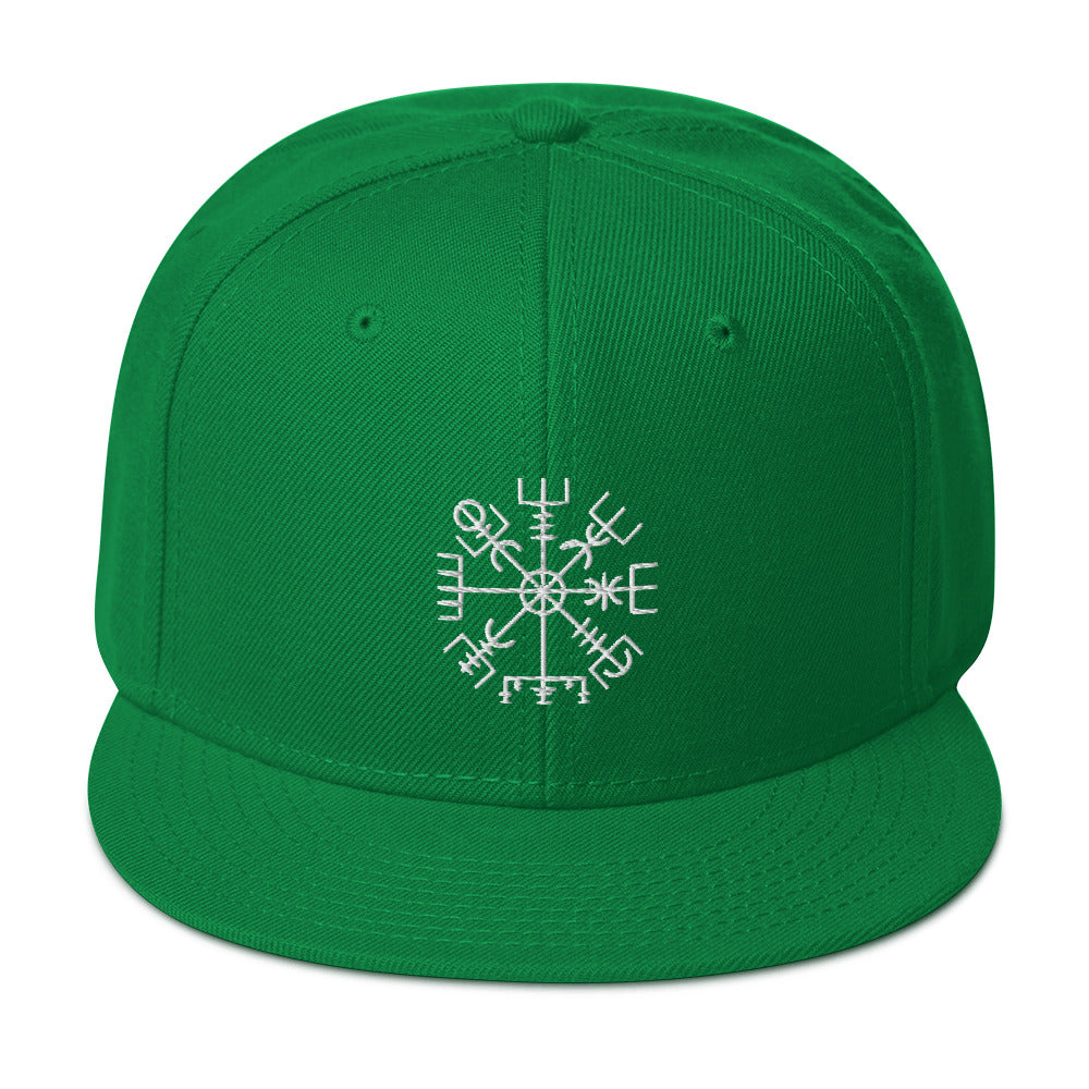 Vegvisir Way Finder Compass Embroidered Flat Bill Cap Snapback Hat