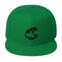Black Vampire Novelty Halloween Fangs Embroidered Flat Bill Cap embroidered snapback hat, product image 30
