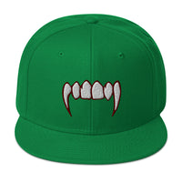 Bloody Dracula Vampire Fangs Embroidered Flat Bill Cap embroidered snapback hat, product image 29