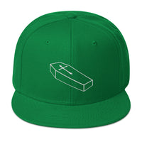 White Toe Pincher Coffin with Cross Embroidered Flat Bill Cap embroidered snapback hat, product image 29