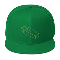 Green Toe Pincher Coffin with Cross Embroidered Flat Bill Cap embroidered snapback hat, product image 29
