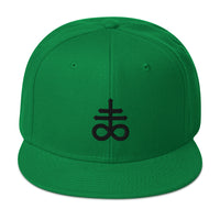 Black Leviathan Cross of Satan Occult Symbol Embroidered Flat Bill Cap embroidered snapback hat, product image 29