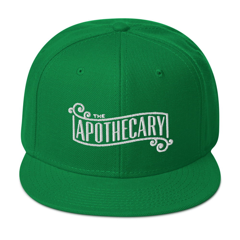 The Apothecary Embroidered Flat Bill Cap Snapback Hat