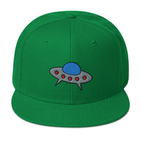 Space Alien Ship UFO Flying Saucer Embroidered Flat Bill Cap embroidered snapback hat, product image 29