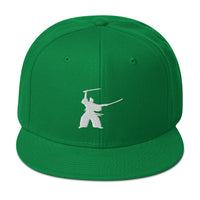 Samurai Two Sword Technique Embroidered Flat Bill Cap embroidered snapback hat, product image 29