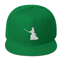 Ronin Samurai Warrior Swordsman Embroidered Flat Bill Cap embroidered snapback hat, product image 29