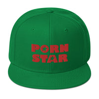 Red Porn Star Logo Embroidered Flat Bill Cap embroidered snapback hat, product image 29