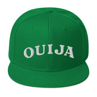 White Ouija Spirit Board Words Embroidered Flat Bill Cap embroidered snapback hat, product image 28