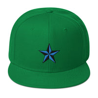 Blue Nautical North Star Embroidered Flat Bill Cap embroidered snapback hat, product image 29
