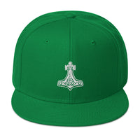 Viking God of Thunder Hammer Mjolnir Embroidered Flat Bill Cap embroidered snapback hat, product image 29