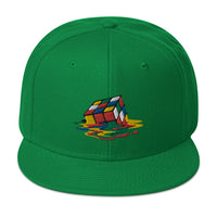 Melting Speed Cube Gaming Puzzle Box Embroidered Flat Bill Cap embroidered snapback hat, product image 29