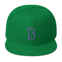 Purple Lucky Number 13 Goth # Thirteen Embroidered Flat Bill Cap embroidered snapback hat, product image 29