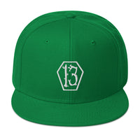 White Coffin Number 13 Goth # Thirteen Embroidered Flat Bill Cap embroidered snapback hat, product image 29