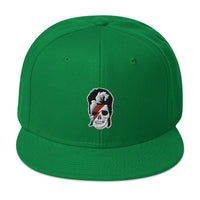 Lightning Bolt Skull David Bowie Embroidered Flat Bill Cap embroidered snapback hat, product image 29
