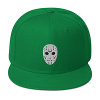 Horror Hockey Mask Embroidered Flat Bill Cap embroidered snapback hat, product image 29