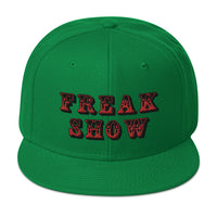 Red Circus Freak Show Embroidered Flat Bill Cap embroidered snapback hat, product image 29