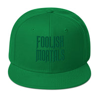 Green Foolish Mortals Haunted Mansion Embroidered Flat Bill Cap embroidered snapback hat, product image 30