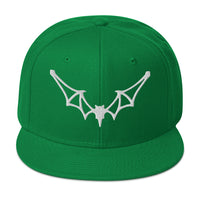 Flying Vampire Frame Bat Embroidered Flat Bill Cap embroidered snapback hat, product image 29
