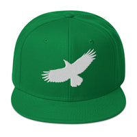 Flying Raven Black Bird Embroidered Flat Bill Cap embroidered snapback hat, product image 29