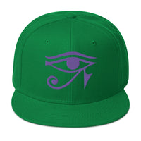 Purple Eye of Ra Egyptian Goddess Embroidered Flat Bill Cap embroidered snapback hat, product image 29