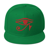 Red Eye of Ra Egyptian Goddess Embroidered Flat Bill Cap embroidered snapback hat, product image 29
