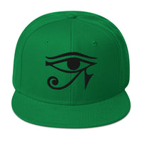 Black Eye of Ra Egyptian Goddess Embroidered Flat Bill Cap embroidered snapback hat, product image 30