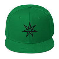 Black Elven Star Witchcraft Symbol Embroidered Flat Bill Cap embroidered snapback hat, product image 30