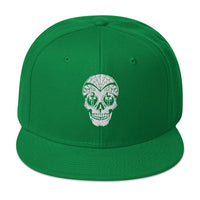 Dia De Los Muertos Day of the Dead Sugar Skull Flat Bill Cap embroidered snapback hat, product image 29