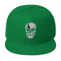 Death Skull Embroidered Horror Style Flat Bill Cap embroidered snapback hat, product image 29