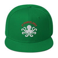 Cthulhu The Elder Gods Embroidered Flat Bill Cap embroidered snapback hat, product image 29
