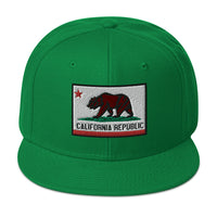 California U.S. State Flag Embroidered Flat Bill Cap embroidered snapback hat, product image 30